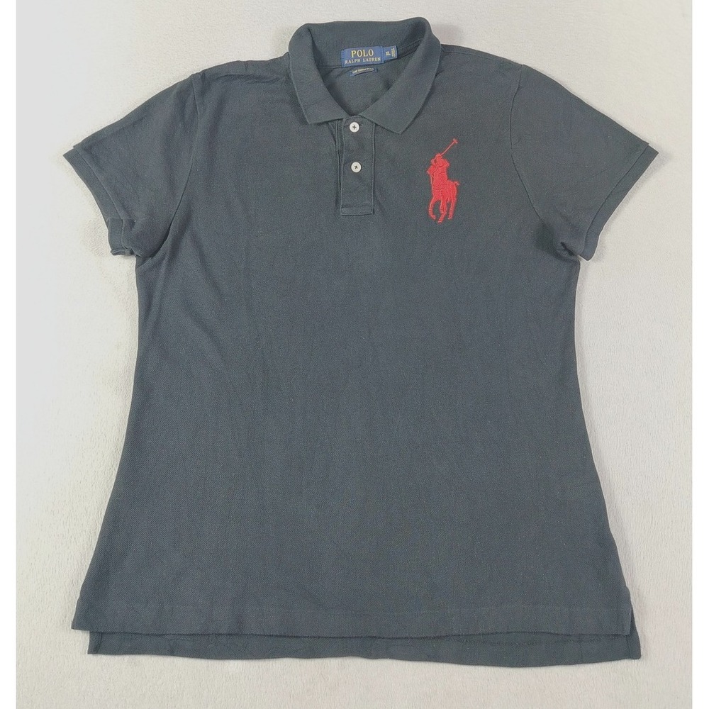 Polo Ralph Lauren Polo Shirt Womens XL Black Big Pony Skinny Preppy Casual
